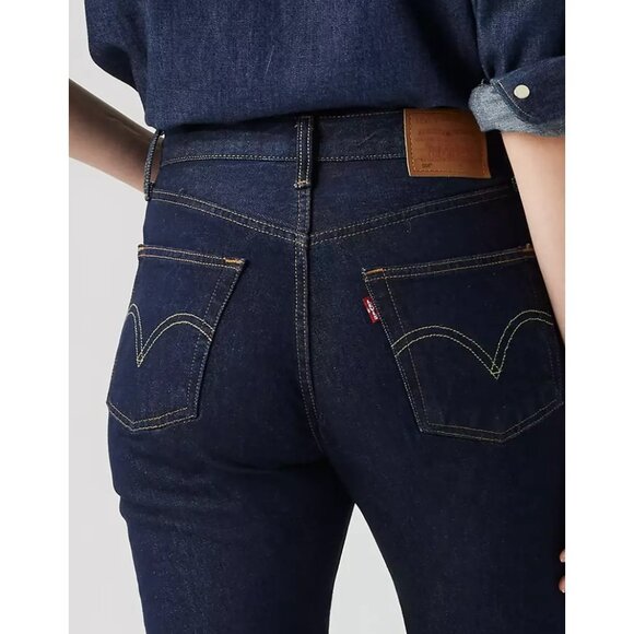 New Levi's Premium 501 28x30 Original Fit Women's Jeans Dark Wash Deep Breath - Picture 4 of 10